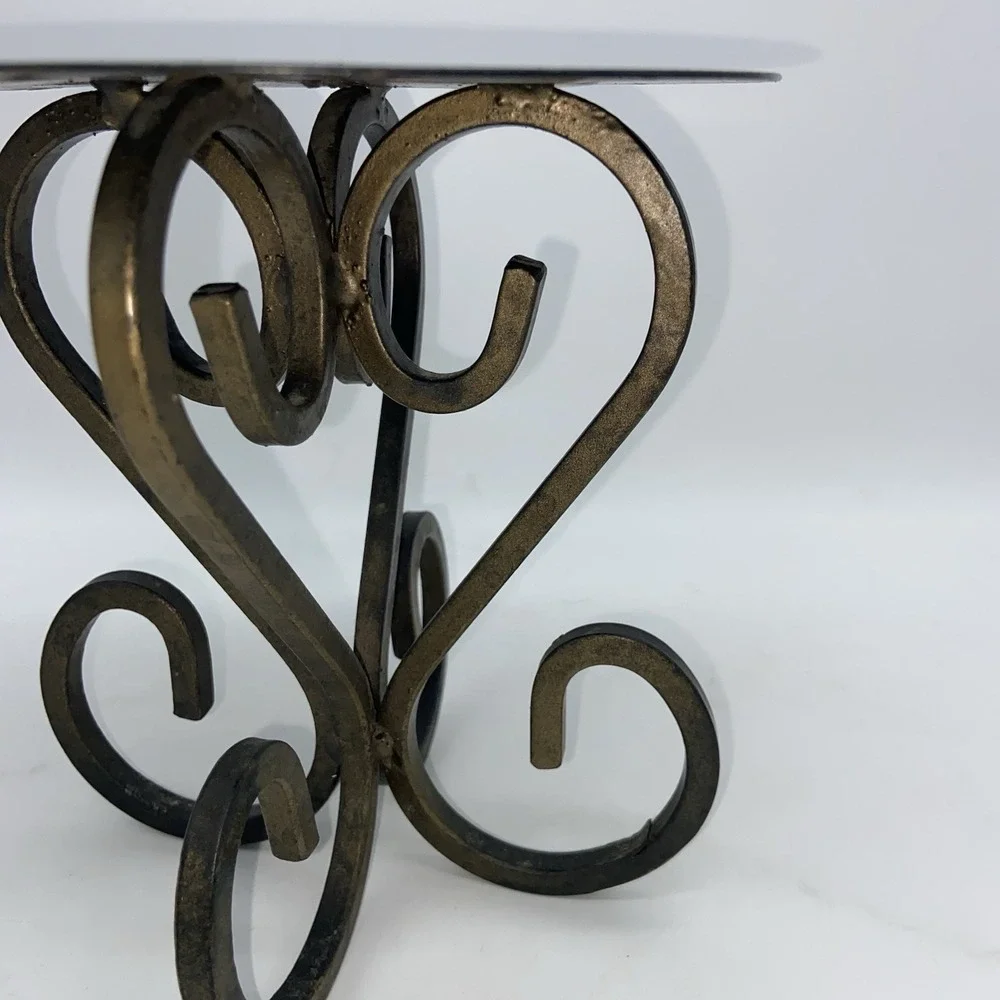 Black Wrought Iron Scroll Candle Holder Pedestal Stand‎ Metal Display Riser 6